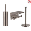 Tygo Gunmetal Toilet Brush and Holder Set (no-drill)
