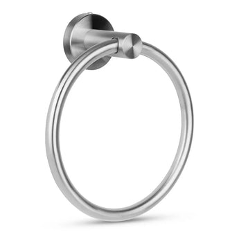 De Elarbo RVS handdoekring van yessential.nl is een roestvrijstalen handdoekring voor aan de muur met een strak rond ontwerp en een gladde metallic afwerking - een elegante, moderne badkameraccessoire voor elke ruimte.