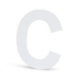 De Adamo White 15cm van yessential.nl is een grote, witte, 3D hoofdletter C-ideaal als stijlvol huisnummer met accent of huisnummer 15 cm voor in huis.
