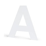 De Adamo White 15cm van yessential.nl is een grote, witte, hoofdletter A-ideaal als huisnummer met rechtopstaande letters tegen een effen achtergrond.