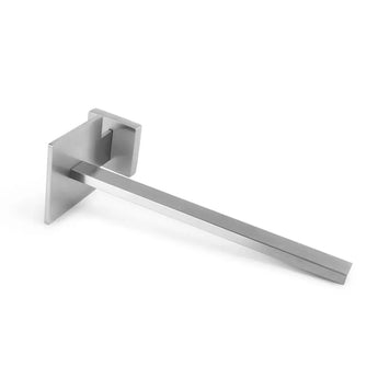 De Bellino RVS van yessential.nl is een moderne, wandgemonteerde toiletrolhouder van roestvrij staal met een minimalistisch design, rechthoekige achterplaat en een rechte horizontale stang voor toiletpapier.