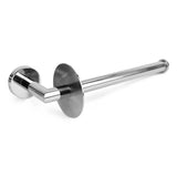 De Pacho Chroom WC-set van yessential.nl is een wandgemonteerde, roestvrijstalen toiletrolhouder met een cilindrische arm en ronde voet - ideaal voor het opbergen van één rol en passend bij je chromen badkameraccessoires.