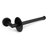 De Romano Black WC-set van yessential.nl is een matzwarte, aan de muur gemonteerde toiletrolhouder met een modern minimalistisch design, rechte stang, ronde wandbevestiging en ronde schijf om de rol goed vast te houden-perfect voor elke matzwart badkameraccessoires set.