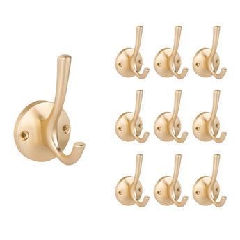 Gouden kapstokhaken in een bundel van stuks. Wandmontage.