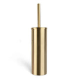 De Bruno Gold toiletborstel van yessential.nl is een slanke, cilindrische gouden borstel met vervangbare kop, bijpassend handvat en houder in een minimalistisch modern design.