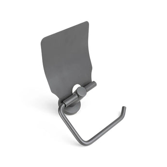De Julio Pearl Grey toiletrolhouder van yessential.nl biedt een minimalistisch, mat ontwerp met een vlakke achterplaat en L-vormige arm-ideaal voor liefhebbers van moderne toiletaccessoires.