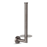 De Roberto Gunmetal reserverolhouder van yessential.nl heeft een ronde basis en een metalen ontwerp, en voegt een strak accent toe aan je ruimte terwijl hij de toiletrollen netjes georganiseerd houdt.