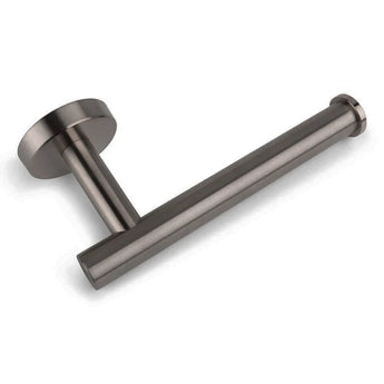 De Cosimo Gunmetal WC-set van yessential.nl heeft een geborsteld metalen, aan de muur gemonteerde toiletrolhouder met een modern, open ontwerp - perfect voor badkamer moderniseren en passend bij je gunmetal toiletaccessoires. Gemakkelijke rolvervanging inbegrepen.