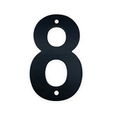 De Tonio Black 10cm van yessential.nl is een modern huisnummer: een zwarte nummer 8 in duurzaam RVS met boven- en ondergaten voor eenvoudige montage.