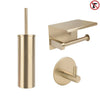 Juano Gold Toilet Brush and Holder Set (no-drill)