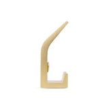 De 10x Huso Gold van yessential.nl is een moderne gouden kapstokhaak met een minimalistisch ontwerp, een gladde matte afwerking en een opstaande punt om je ruimte stijlvol te organiseren.