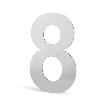 De Adamo RVS 30cm van yessential.nl is een metallic nummer 8 met een geborstelde afwerking, rechtopstaand tegen een effen witte achtergrond.