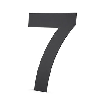 Een grote, zwarte nummer zeven gemaakt van Animo Black 15cm (geen boor) door yessential.nl wordt weergegeven op een effen witte achtergrond.