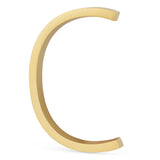 De Amato Gold 12,5cm huisnummer letter C van yessential.nl staat rechtop tegen een witte achtergrond.