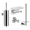 Santino Chrome Toilet Brush Holder Set