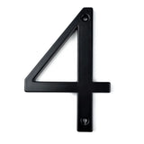 De Matteo Black 10cm van yessential.nl is een zwart, 3D huisnummer "4" met twee schroefgaten voor eenvoudige montage aan de muur of deur. Geef je entree een moderne look met dit stijlvolle huisnummer.