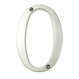 De Matteo Nickel 10cm van yessential.nl is een metalen nummer nul met een geborsteld design en twee bevestigingsgaten, één aan de bovenkant en één aan de onderkant - onderdeel van de stijlvolle huisnummers collectie.