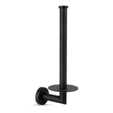 De Romano Black WC set van yessential.nl is een strakke matzwart wandclosethouder met een verticale stang en ronde voet, perfect voor het opbergen van meerdere rollen en passend bij alle zwart toiletaccessoires.