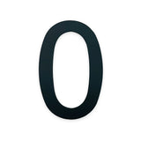 Een groot zwart cijfer nul (0) op een effen witte achtergrond, vormgegeven als de Animo Black 7,6cm (geen boor) van yessential.nl.