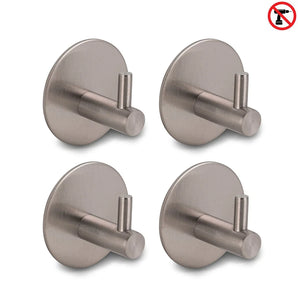 De 4x Rudro Gunmetal handdoekhaakjes van yessential.nl hebben een geborstelde gunmetal afwerking, ronde voetstukken en cilindrische haringen. Deze zelfklevende haakjes zijn eenvoudig te installeren zonder gereedschap - boren is niet nodig.