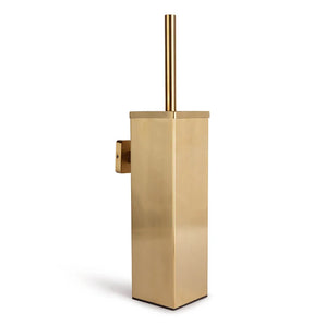 De Alessino Gold toiletborstelhouder van yessential.nl, met bijpassende borstel, heeft een minimalistisch design en voegt stijlvolle elegantie toe aan elke badkamer.
