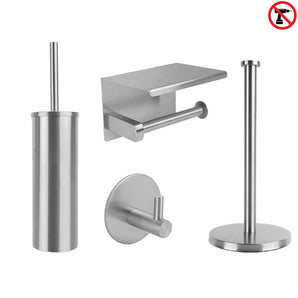 Delo Edelstahl WC Set (no-drill)