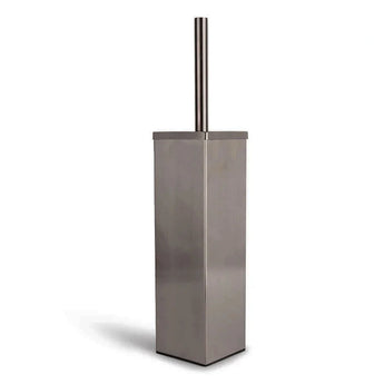 De Velasco Gunmetal toiletborstel van yessential.nl heeft een modern, strak ontwerp met een hoge roestvrijstalen handgreep en rechtopstaande rechthoekige houder voor een stijlvolle, vrijstaande look.