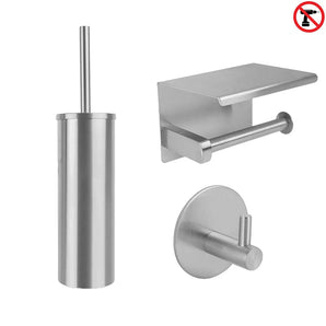 Juano Edelstahl WC Set (no-drill)