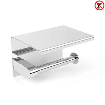 De Ludo Chroom WC Set van yessential.nl is een wandclosethouder met een vlakke plank. Dankzij de "no-drill" functie, weergegeven door een pictogram, kun je hem gemakkelijk installeren - boren is niet nodig.