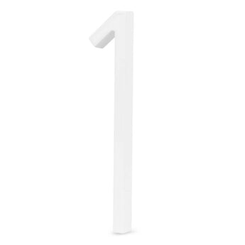 De Amato White 20cm van yessential.nl is een strak, driedimensionaal wit huisnummer - ideaal voor een moderne look in elk huis.